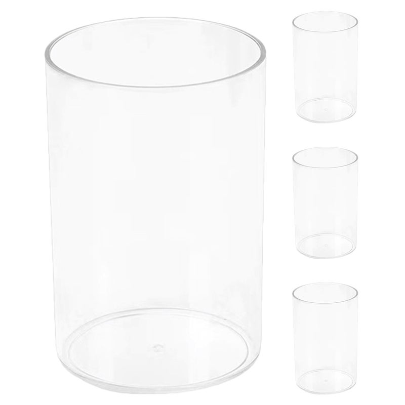 8 pcs Clear Makeup Brush Holder Transparent Round Storage Cups For Office Transparent Pen Holder Stationery Accessories For Office - Image 4
