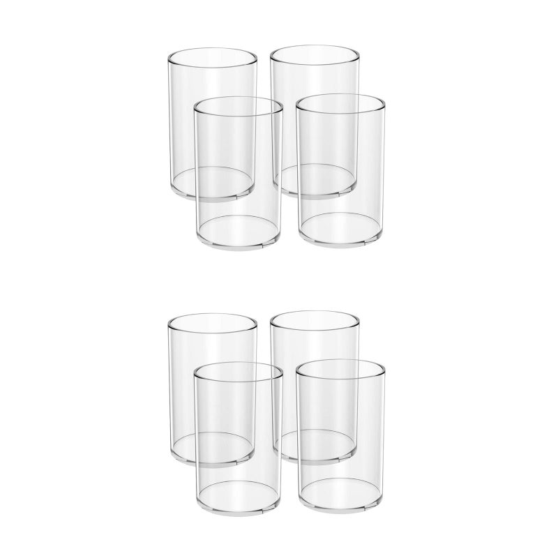 8 pcs Clear Makeup Brush Holder Transparent Round Storage Cups For Office Transparent Pen Holder Stationery Accessories For Office - Image 1