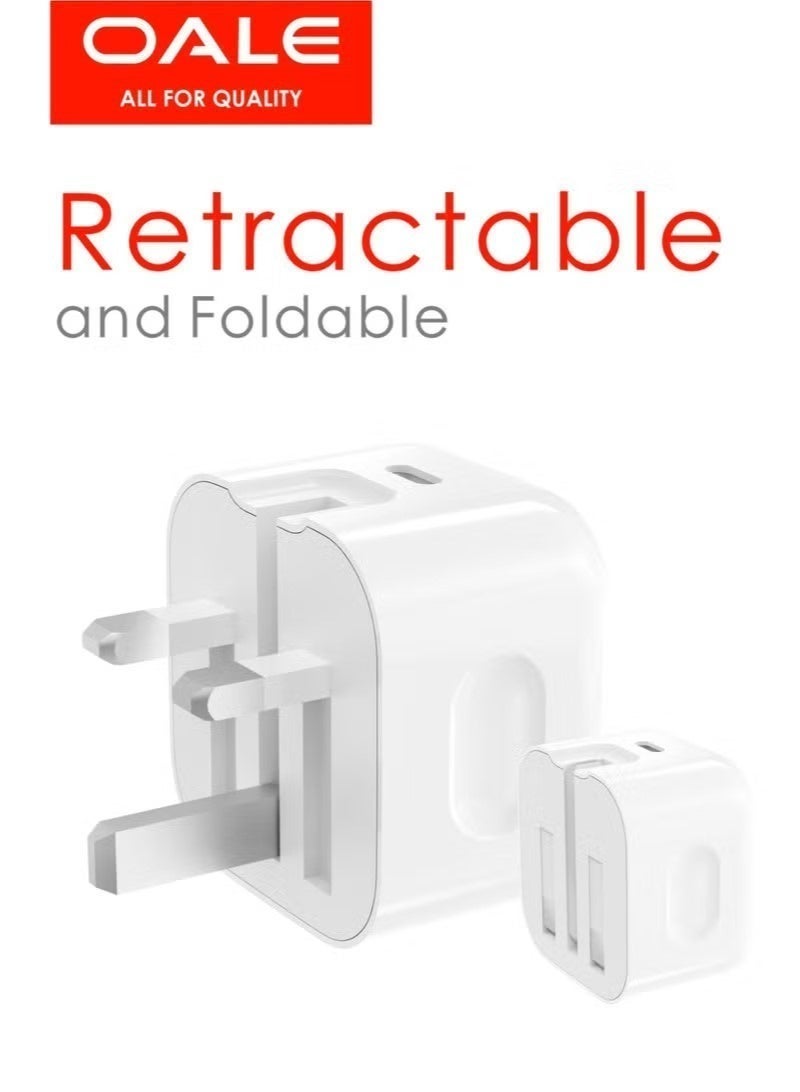 OALE Type-C iPhone Charger, 25W Ultra-Fast Charging Adapter, Compact Retractable Design, Protection System, iFast 60 - Image 3