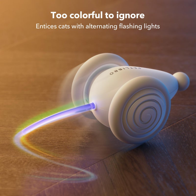 PETLIBRO Interactive Cat Toy for Indoor Cats, [2024 Upgraded] Kitten Toys, Automatic Cat Toy with LED Lights, Cat Mouse Toys, USB Rechargeable Moving Cat Toy, Smart Sensing Electric Cat Toy - Image 3