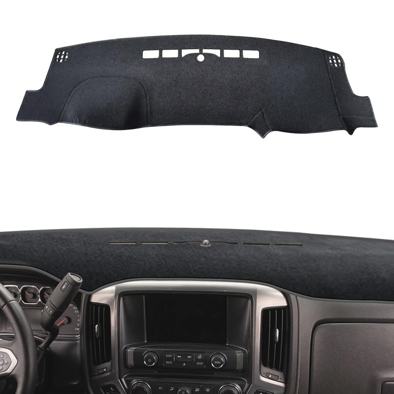 POSAID Dash Cover Dashboard Mats for 2014-2018 Chevy Chevrolet Silverado 1500/GMC Sierra 1500, Interior Dash Cover Mat for 2015-2019 Chevy Silverado/GMC Sierra 2500HD 3500HD, Gray - Image 1