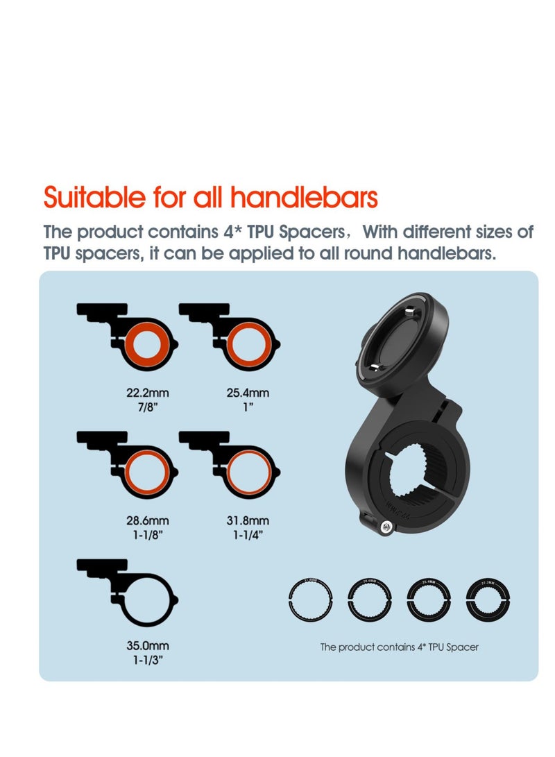 Bike Phone Mount, Motorcycle Phone Holder with Universal Adapter, Out Front Bicycle Handlebar Mount for Mountain Bike, Scooter, Electric, MTB and Road Bike, for Apple and More Smartphones - Image 5