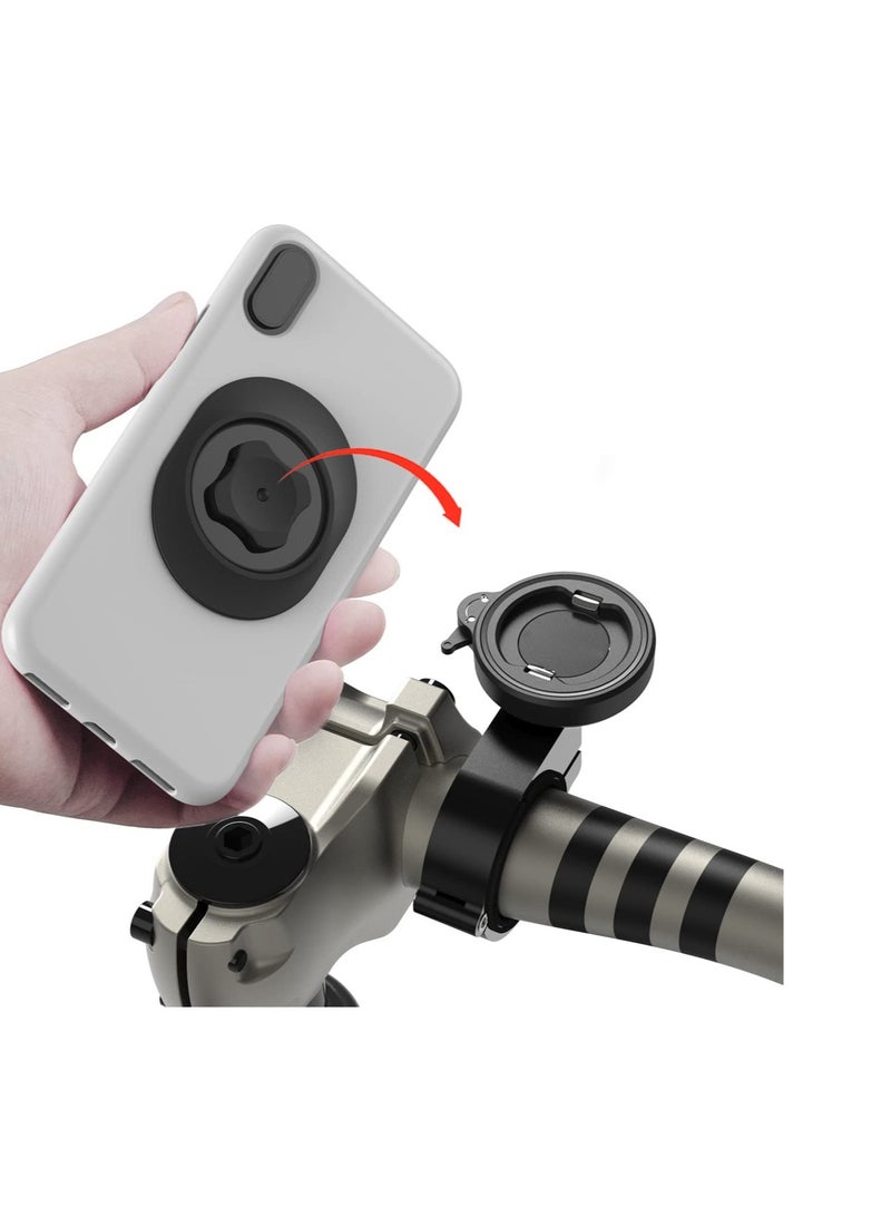 Bike Phone Mount, Motorcycle Phone Holder with Universal Adapter, Out Front Bicycle Handlebar Mount for Mountain Bike, Scooter, Electric, MTB and Road Bike, for Apple and More Smartphones - Image 1