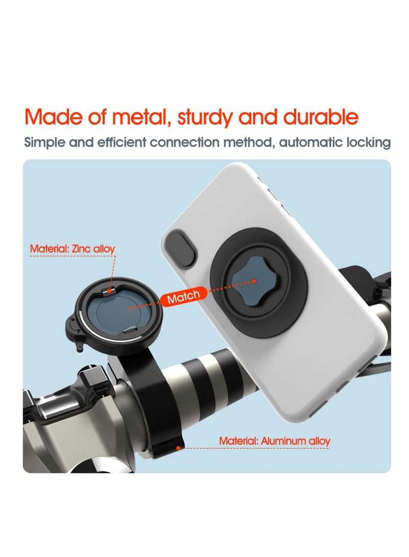 Bike Phone Mount, Motorcycle Phone Holder with Universal Adapter, Out Front Bicycle Handlebar Mount for Mountain Bike, Scooter, Electric, MTB and Road Bike, for Apple and More Smartphones - Image 2