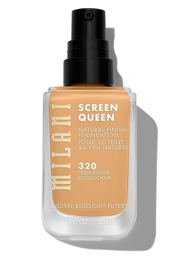 Milani Screen Queen Liquid Foundation Cruelty-Free, Blue Light Protection, Luminous Finish, Build-able Coverage, 320 Nude Bisque 30ml - Image 5