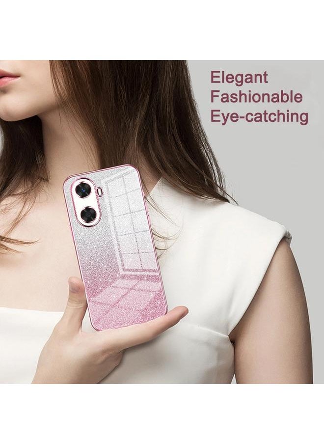 جرين تايجر جراب لهاتف Huawei Enjoy 20 / nova Y60، جراب هاتف مطلي بالكهرباء بلون مسحوق لامع متدرج  - Image 3