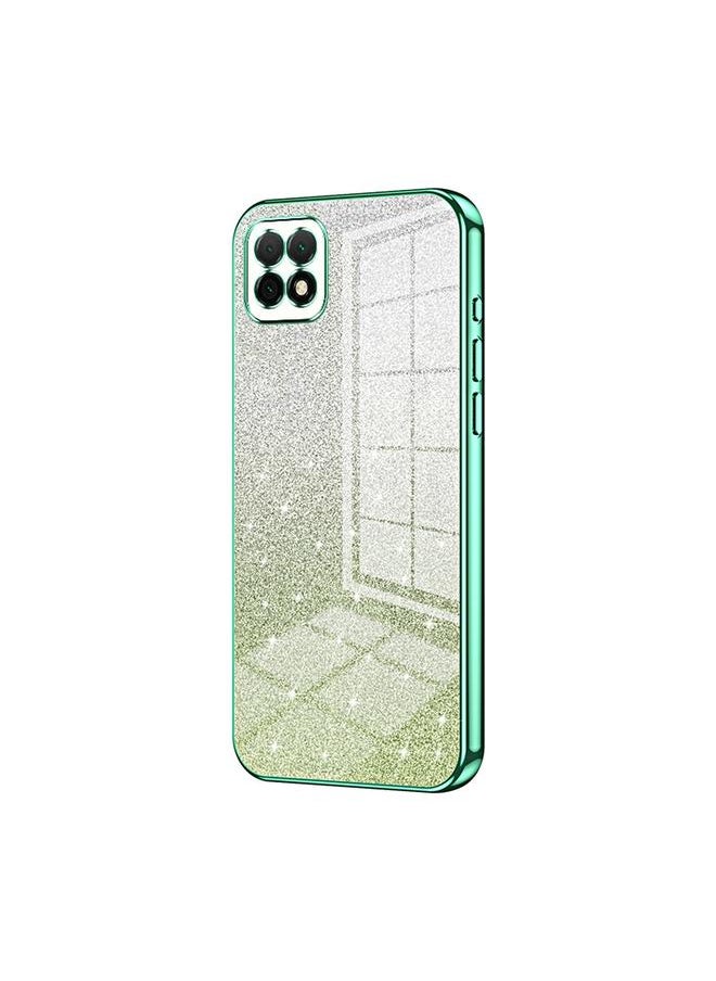 جرين تايجر جراب لهاتف Huawei Enjoy 20 / nova Y60، جراب هاتف مطلي بالكهرباء بلون مسحوق لامع متدرج  - Image 1