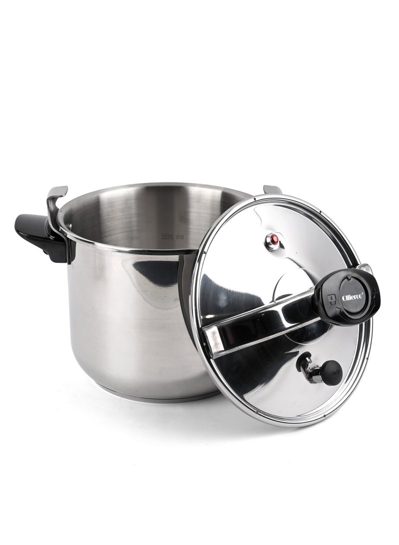 أولييرو قدر ضغط من الستانلس ستيل المقاوم للصدأ عالي الجودة للطهي الآمن والفعال سعة 9 لترات - Image 4