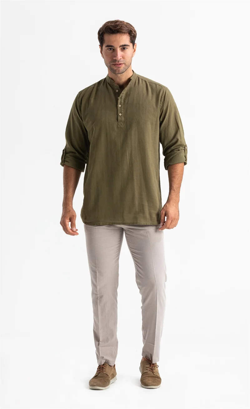 Eliş Şile Bezi Linen Men's Trousers Stone Stone
