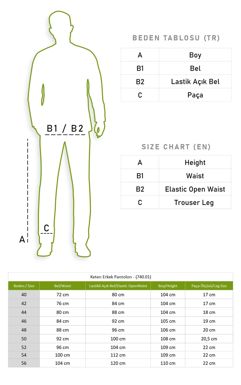 Eliş Şile Bezi Linen Men's Trousers Stone Stone