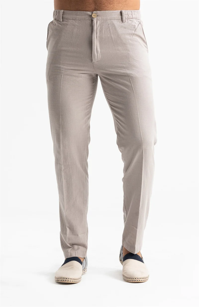 Eliş Şile Bezi Linen Men's Trousers Stone Stone