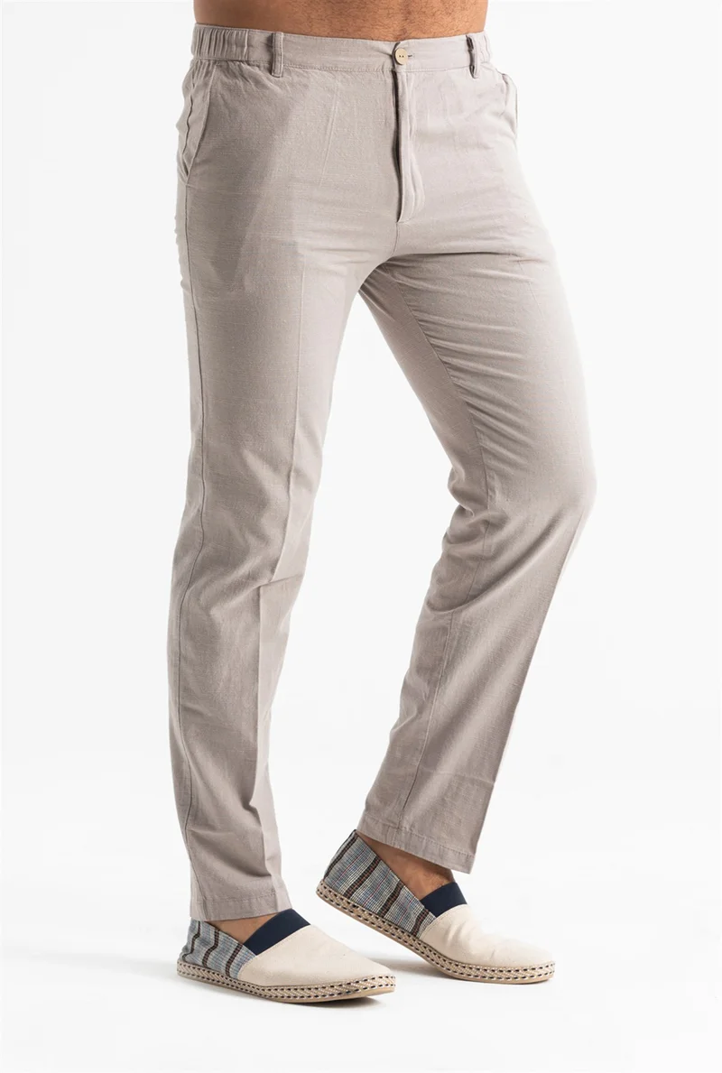 Eliş Şile Bezi Linen Men's Trousers Stone Stone