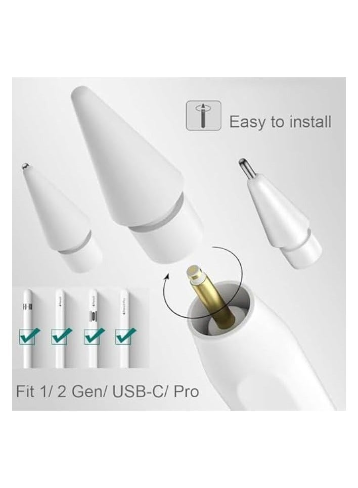 PROMASS Tips Replacement compatible with Apple Pencil 1st Gen and 2nd Gen, No Wear Out Fine Point Precise Control Pen Like Nibs (Light Grey 0.8mm 2 Pack) - Image 3