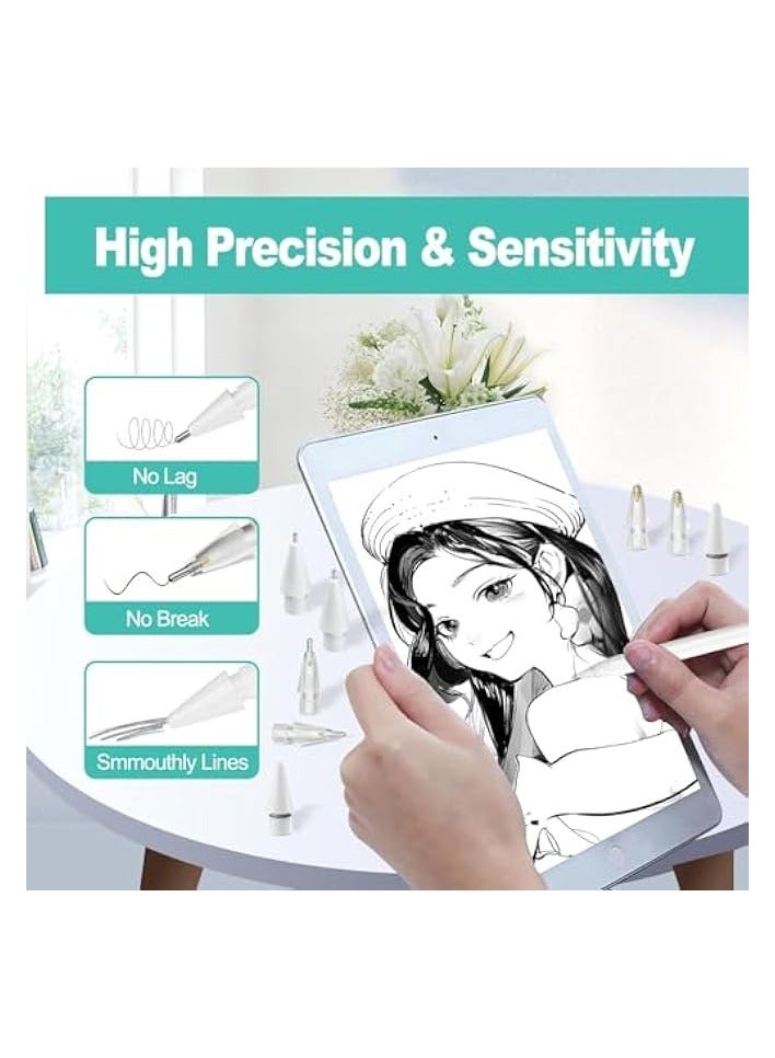 PROMASS Tips Replacement compatible with Apple Pencil 1st Gen and 2nd Gen, No Wear Out Fine Point Precise Control Pen Like Nibs (Light Grey 0.8mm 2 Pack) - Image 4