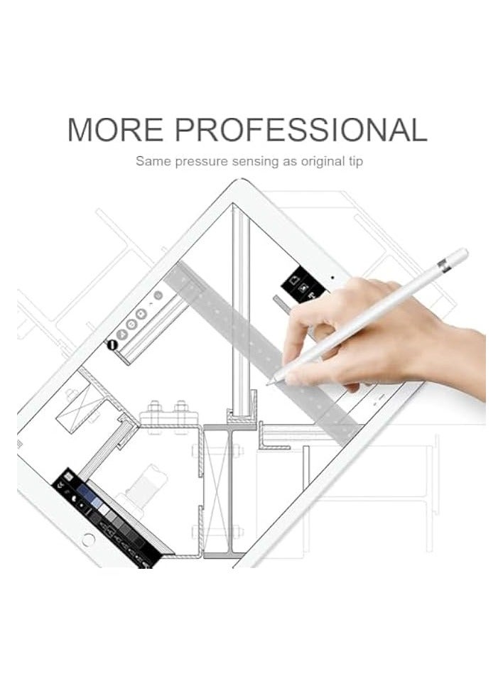 PROMASS Tips Replacement compatible with Apple Pencil 1st Gen and 2nd Gen, No Wear Out Fine Point Precise Control Pen Like Nibs (Light Grey 0.8mm 2 Pack) - Image 5