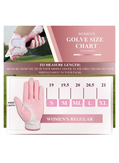 Golf Gloves for Women's Hands, Pair of Synthetic PU Soft Silicone Non-Slip Ventilated Comfort Pink Fit Fashion, High Quality and Genuine Leather, Student, Golf Gloves, Tech Made, Pink Soft - pzsku/Z8AC5FF847A1FBAEC7757Z/45/_/1695730815/cacdb2da-b856-47dc-b9c8-653eafbfa8db