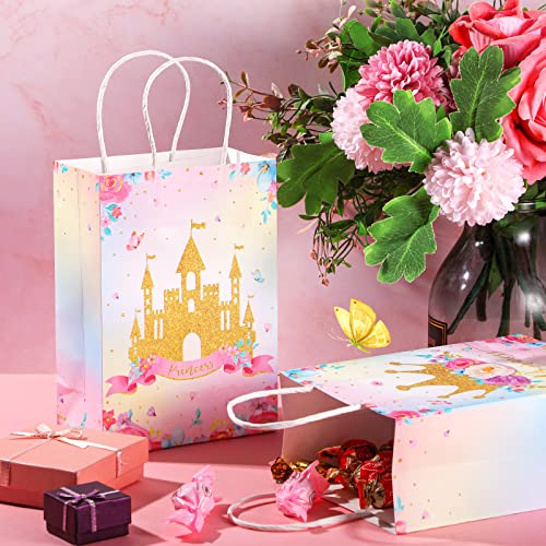 Nezyo 16 Pcs Princess Prince Party Favor Bags Prince Princess Goodie Gift Candy Bags for Birthday Baby Shower Party Favors (Pink Crown and Castle) - Image 3