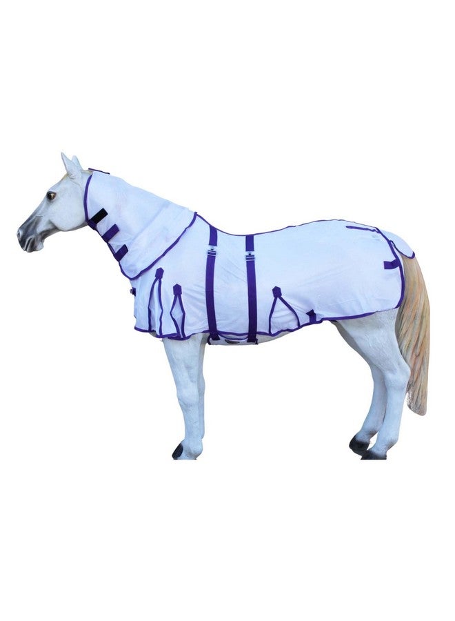 تشالنجر غطاء خفيف للصيف من CHALLENGER مقاس 64 بوصة، مناسب للخيول، برقبة كاملة، وحزام للبطن، باللون الأرجواني 73102 - Image 1