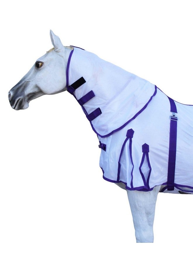 تشالنجر غطاء خفيف للصيف من CHALLENGER مقاس 64 بوصة، مناسب للخيول، برقبة كاملة، وحزام للبطن، باللون الأرجواني 73102 - Image 2