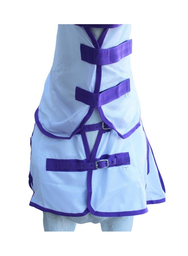 تشالنجر غطاء خفيف للصيف من CHALLENGER مقاس 64 بوصة، مناسب للخيول، برقبة كاملة، وحزام للبطن، باللون الأرجواني 73102 - Image 3