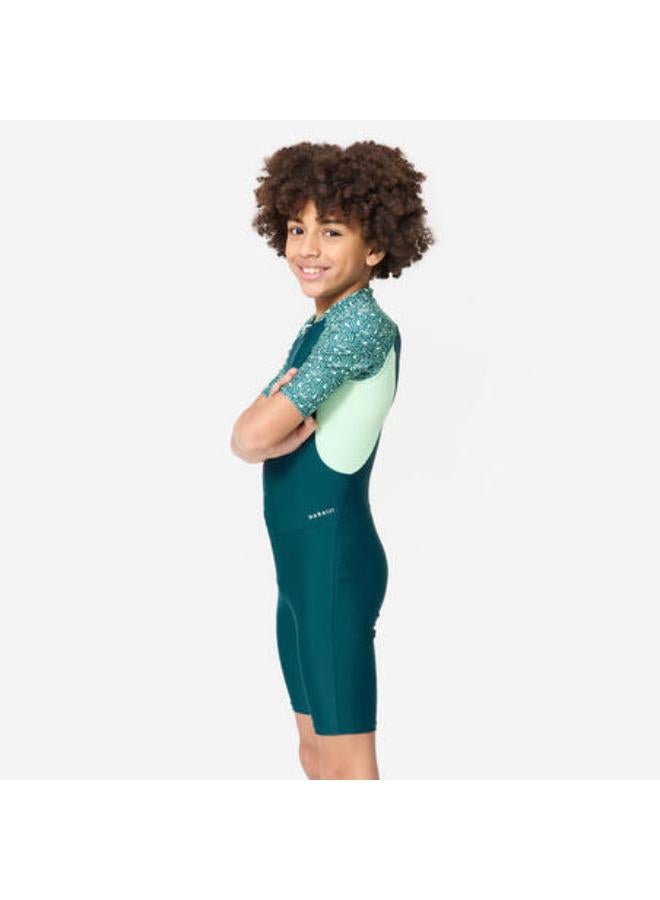 NABAIJI Boys’ suit - short sleeve shorty 100 - duck blue / green  - Image 2