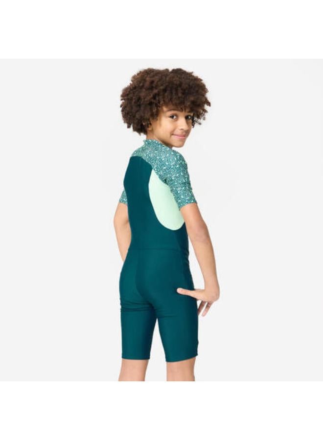 NABAIJI Boys’ suit - short sleeve shorty 100 - duck blue / green  - Image 3