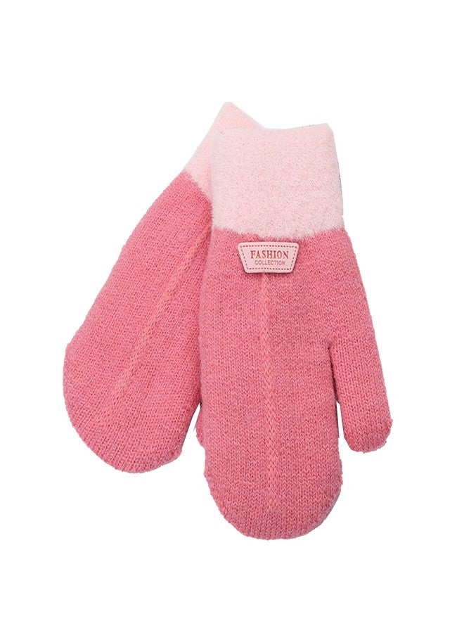 UTOWO Kids Winter Mittens Boys Stretch Knitted Mittens Girls Double Layer Thick Warm Outdoor Gloves for 3-7Y - Image 1