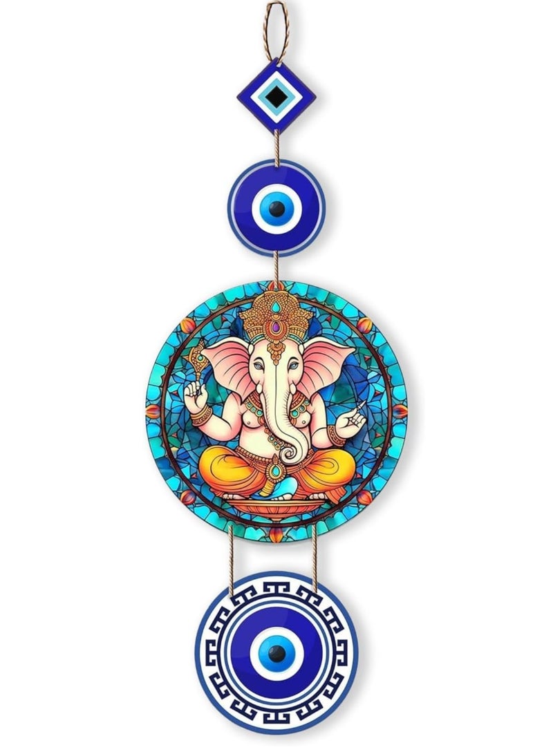 اكستور Xtore Decorative Wall Art MDF Wooden Hanger for Living Room | Bedroom | Office | Kitchen | Evil Eye | Nazar Raksha |Home Decor - Pack of 1 - Image 1