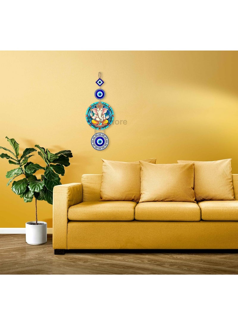 اكستور Xtore Decorative Wall Art MDF Wooden Hanger for Living Room | Bedroom | Office | Kitchen | Evil Eye | Nazar Raksha |Home Decor - Pack of 1 - Image 5