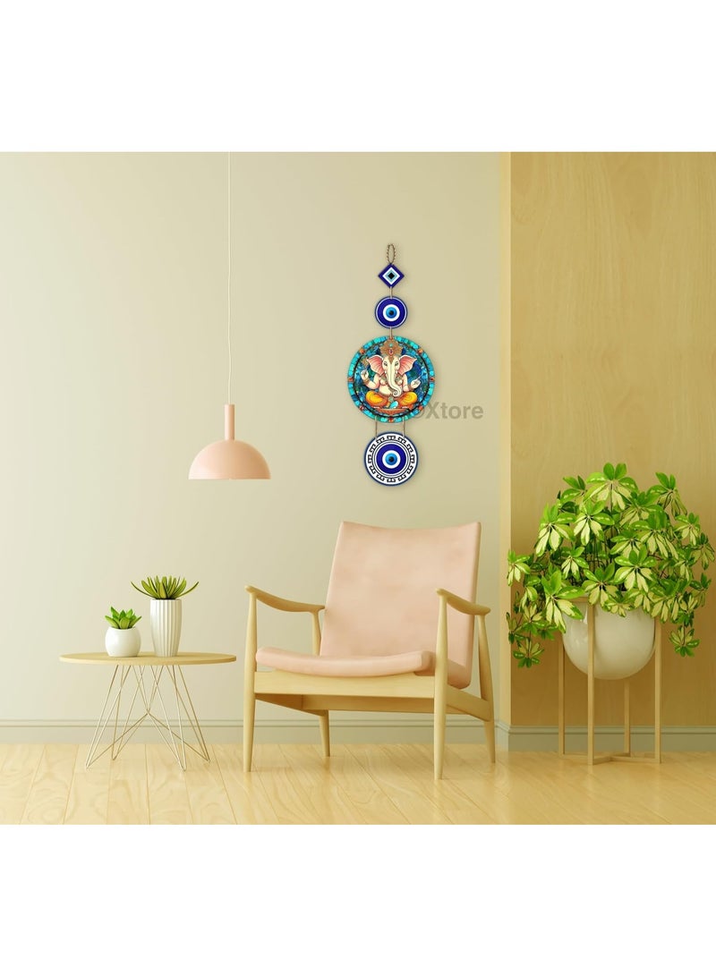 اكستور Xtore Decorative Wall Art MDF Wooden Hanger for Living Room | Bedroom | Office | Kitchen | Evil Eye | Nazar Raksha |Home Decor - Pack of 1 - Image 4