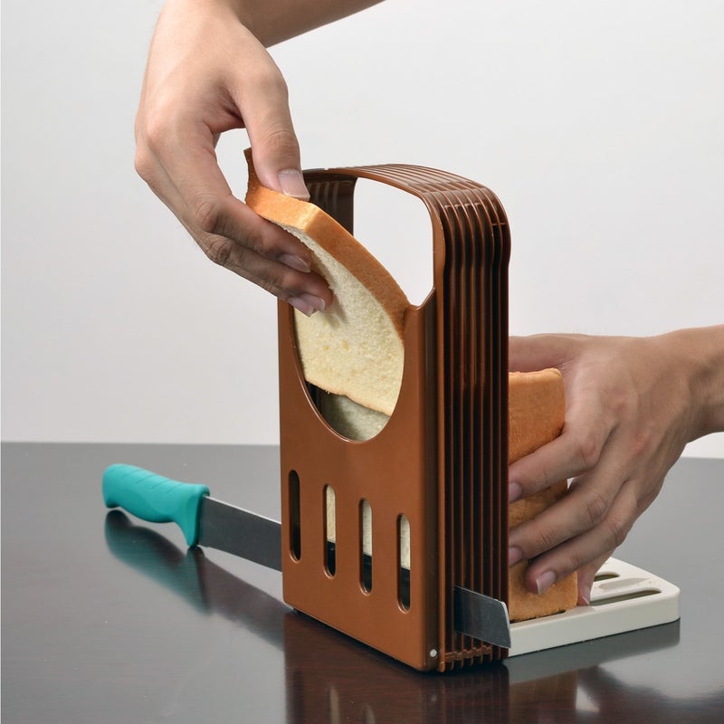Flipco Bread Slicer Fordable and Adjustable Bread Toast Slicer Bagel Slicer Cutter Mold - Image 4