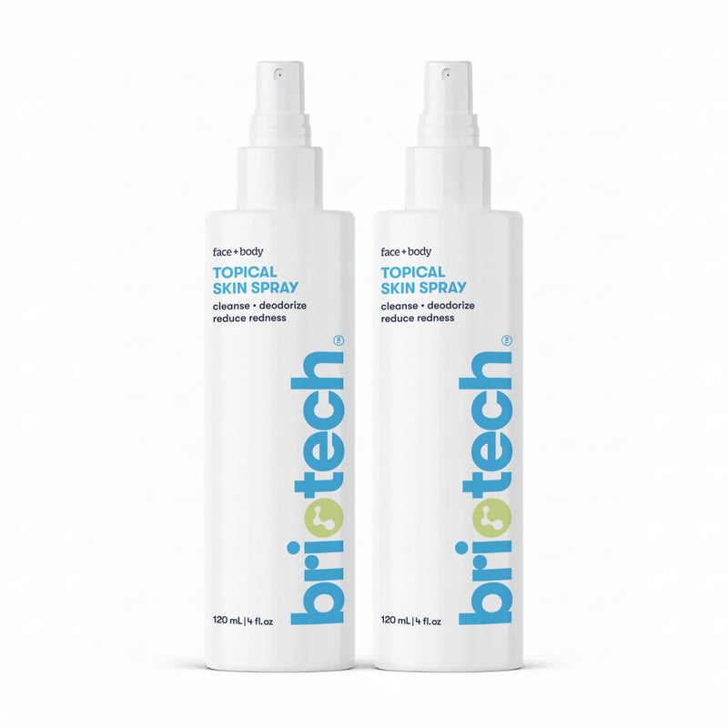 BRIOTECH Topical Skin Spray, Hypochlorous Acid Spray for Sensitive Skin, HOCl Facial Mist, Full Body Support Against Irritation, Calm Redness, Soothe Foot & Scalp, 4 oz (2 Pack) - Image 1