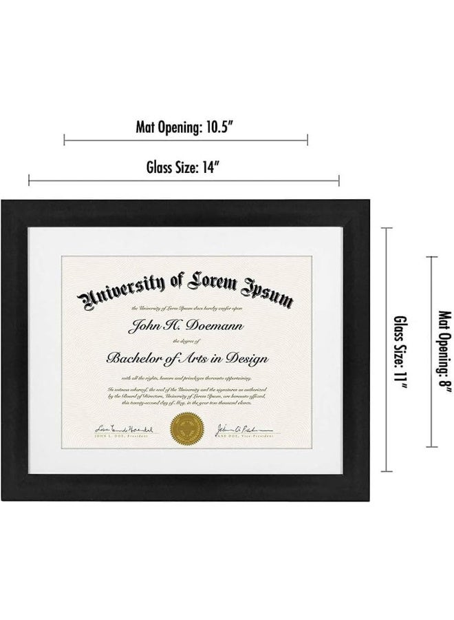 Americanflat 11x14 Diploma Frame with ShatterResistant Glass Use as 85x11 Frame with Mat or Display 11x14 Documents Without Mat Legacy Collection Certificate Frames for Wall Display Black - Image 4