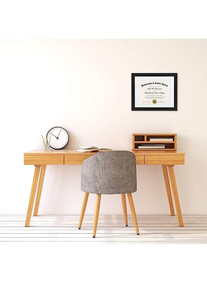 Americanflat 11x14 Diploma Frame with ShatterResistant Glass Use as 85x11 Frame with Mat or Display 11x14 Documents Without Mat Legacy Collection Certificate Frames for Wall Display Black - Image 3