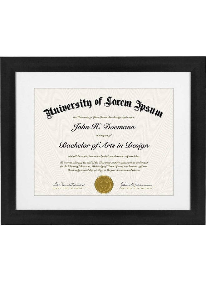 Americanflat 11x14 Diploma Frame with ShatterResistant Glass Use as 85x11 Frame with Mat or Display 11x14 Documents Without Mat Legacy Collection Certificate Frames for Wall Display Black - Image 1