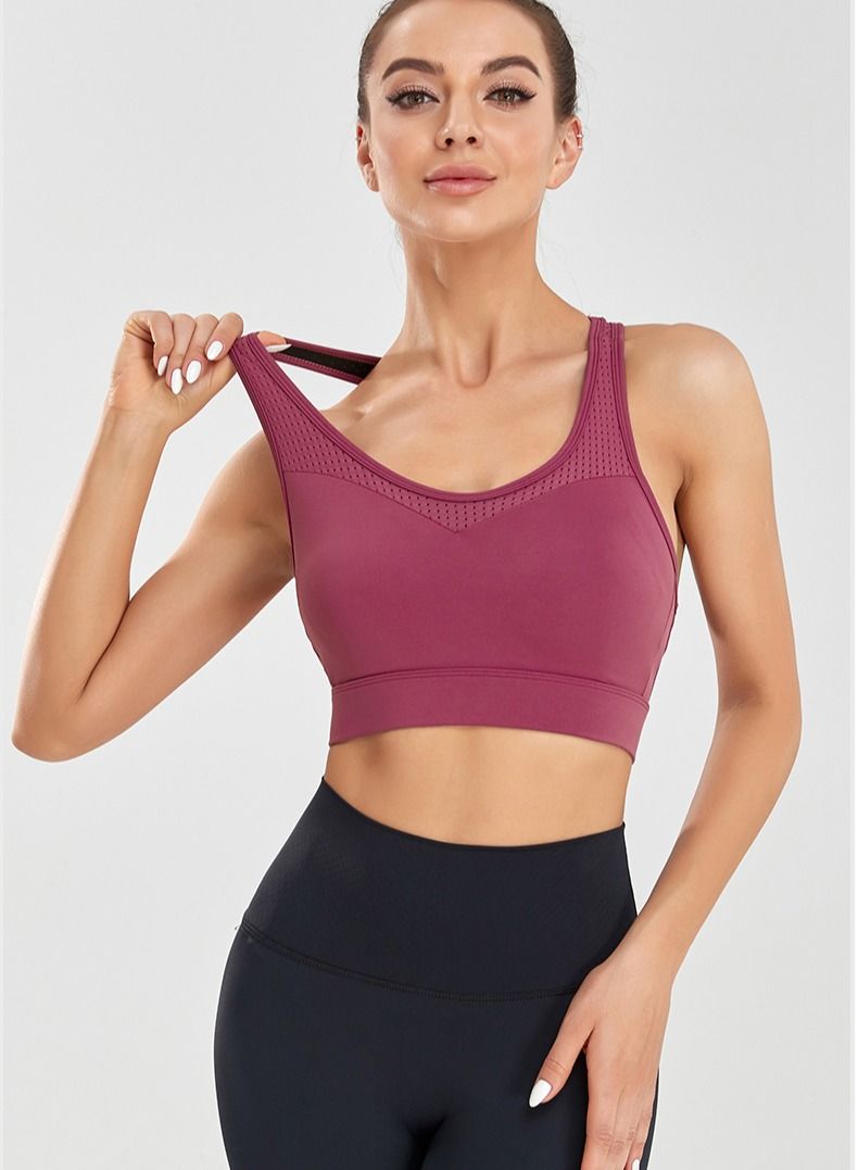 Loquat Women Quick Dry Breathable Sports Bra Red - Image 1