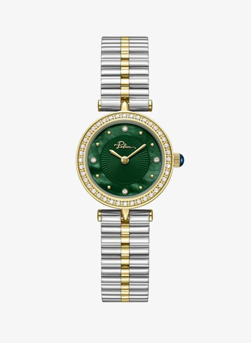 Agra Green Dial Stainless Steel Bracelet Analog Watch for Women, 24mm