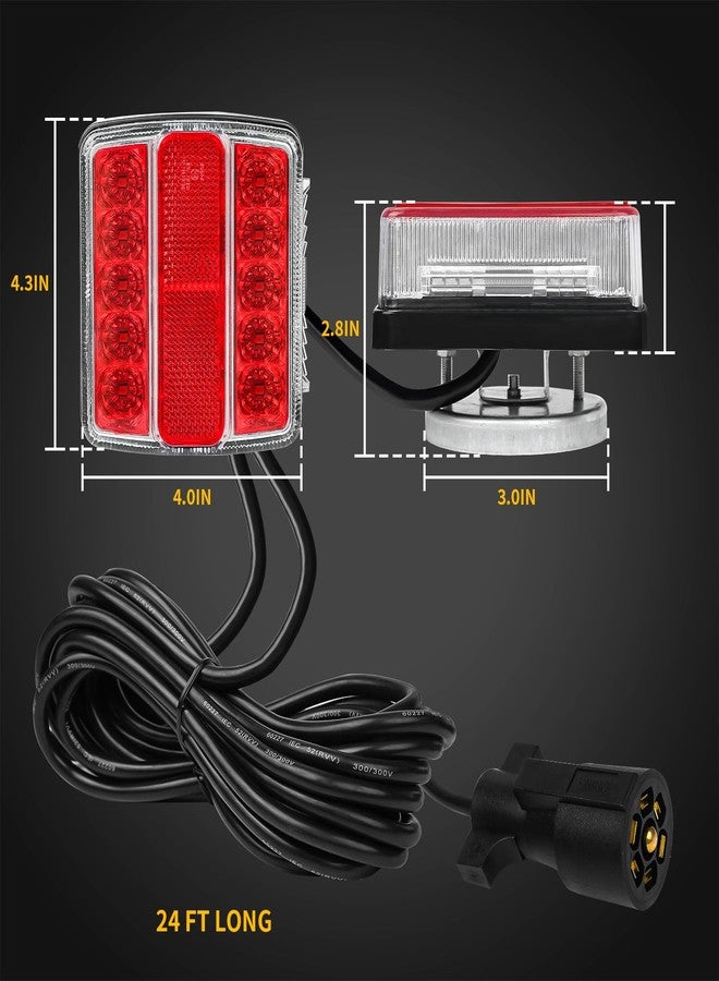 WUSHIXAN Magnetic Trailer Light Kit for Towing, 24ft Cable With 7-Pin Plug, IP68 Waterproof, DOT Certified - Image 3