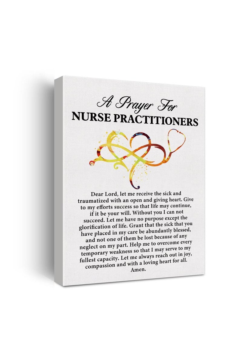 Hijie a Nurse Practitioner's Prayer Quote Poster Canvas Wall Art for Office Home Decor - Image 1