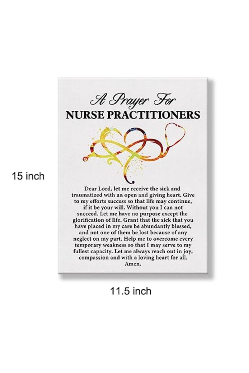 Hijie a Nurse Practitioner's Prayer Quote Poster Canvas Wall Art for Office Home Decor - Image 3