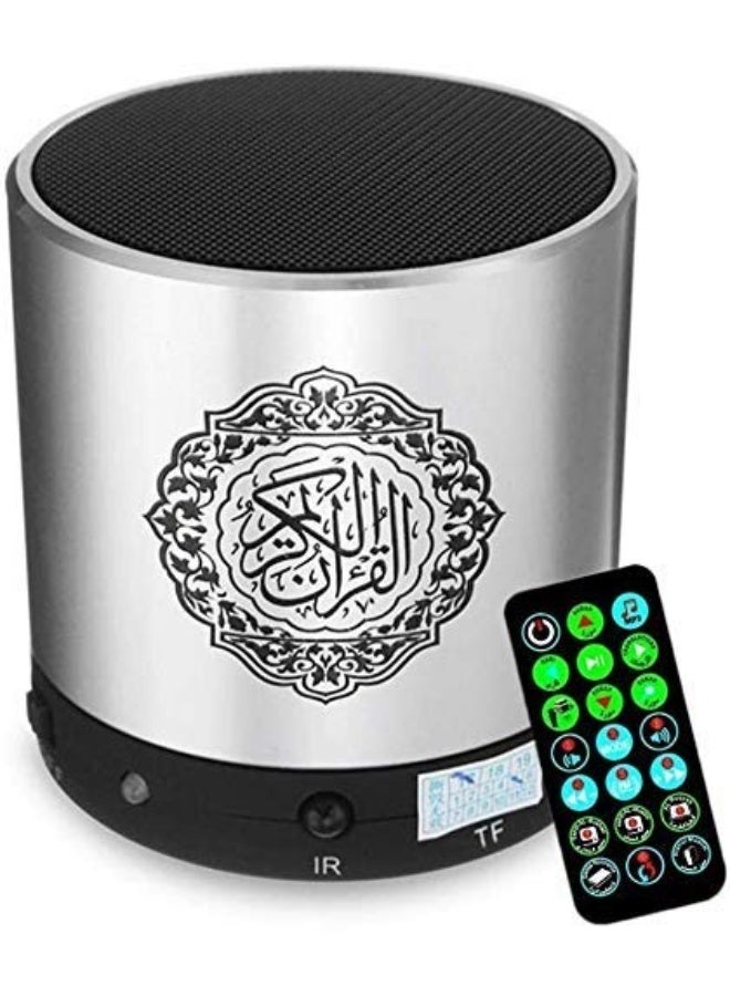 مكبر صوت محمول للقرآن الكريم بتقنية بلوتوث مع جهاز تحكم عن بعد - ذاكرة 8 جيجابايت، راديو FM، خاصية التعلم كلمة بكلمة، وضع الترجمة، ودعم تشغيل ملفات MP3 - Image 1