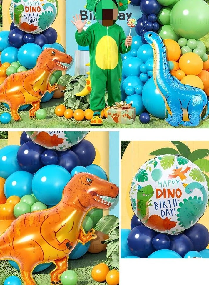 Dinosaur Balloon Garland Arch Kit,Sage Green Blue and Orange Jungle Themed Balloons for Boys Girls Safari Dinosaur Birthday Baby Shower Party Decorations - Image 3