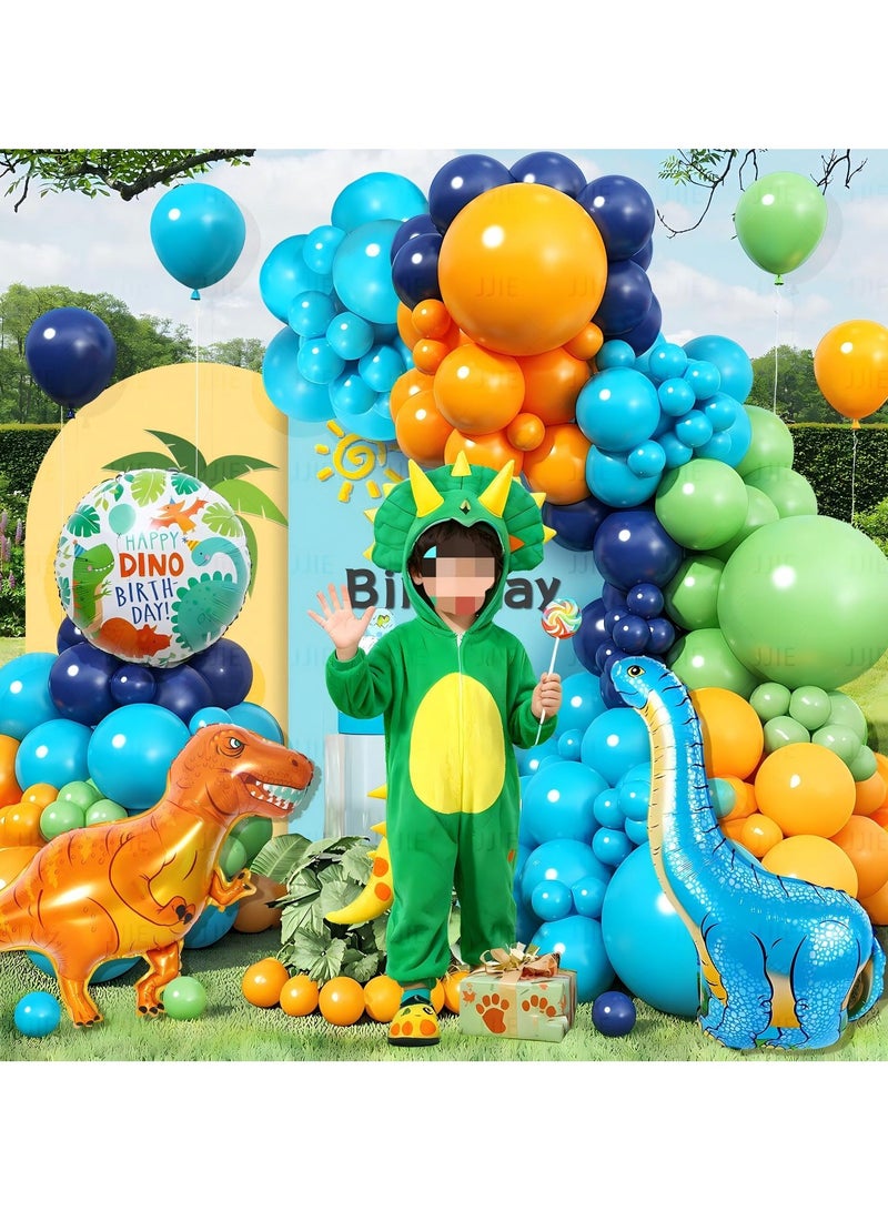 Dinosaur Balloon Garland Arch Kit,Sage Green Blue and Orange Jungle Themed Balloons for Boys Girls Safari Dinosaur Birthday Baby Shower Party Decorations - Image 2
