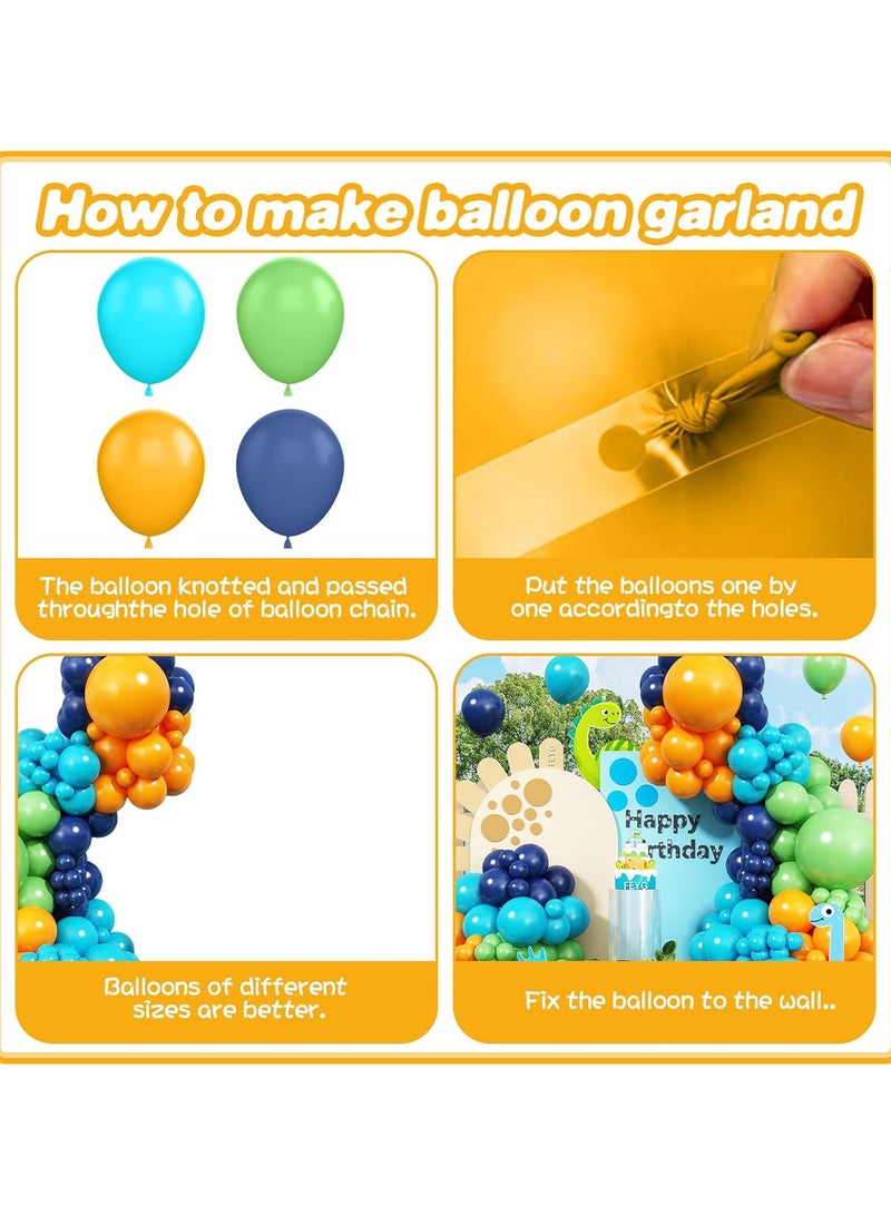 Dinosaur Balloon Garland Arch Kit,Sage Green Blue and Orange Jungle Themed Balloons for Boys Girls Safari Dinosaur Birthday Baby Shower Party Decorations - Image 4