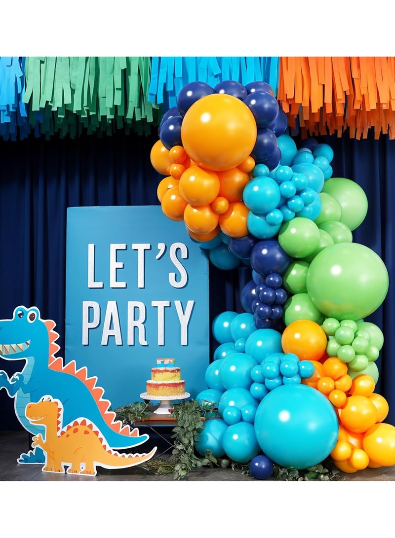 Dinosaur Balloon Garland Arch Kit,Sage Green Blue and Orange Jungle Themed Balloons for Boys Girls Safari Dinosaur Birthday Baby Shower Party Decorations - Image 5