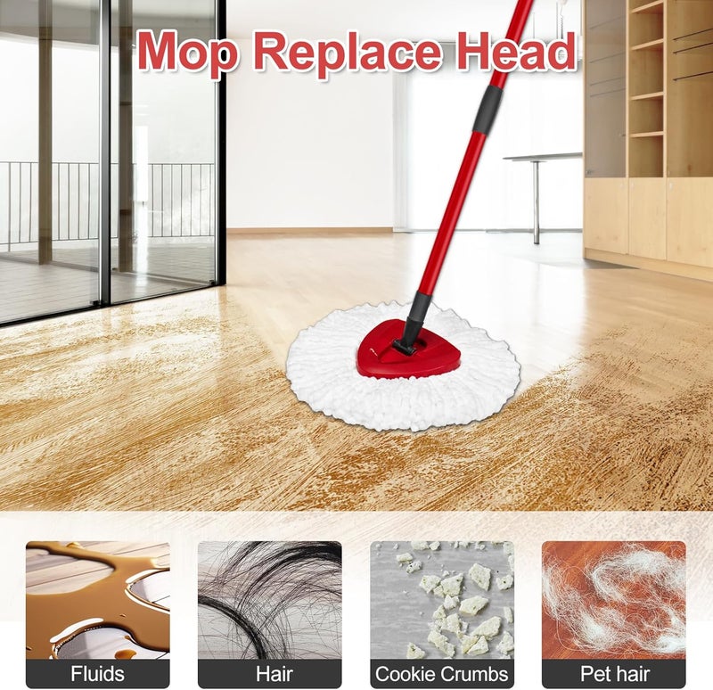 رؤوس مكانس بديلة لمكنسات O-Ceda EasyWring Spin Mop، حشوات لمكنسات القطن الدقيق، تشمل عبوة من 5 رؤوس مكانس قابلة للغسيل في الآلة ومناسبة للتنظيف العميق. - Image 2