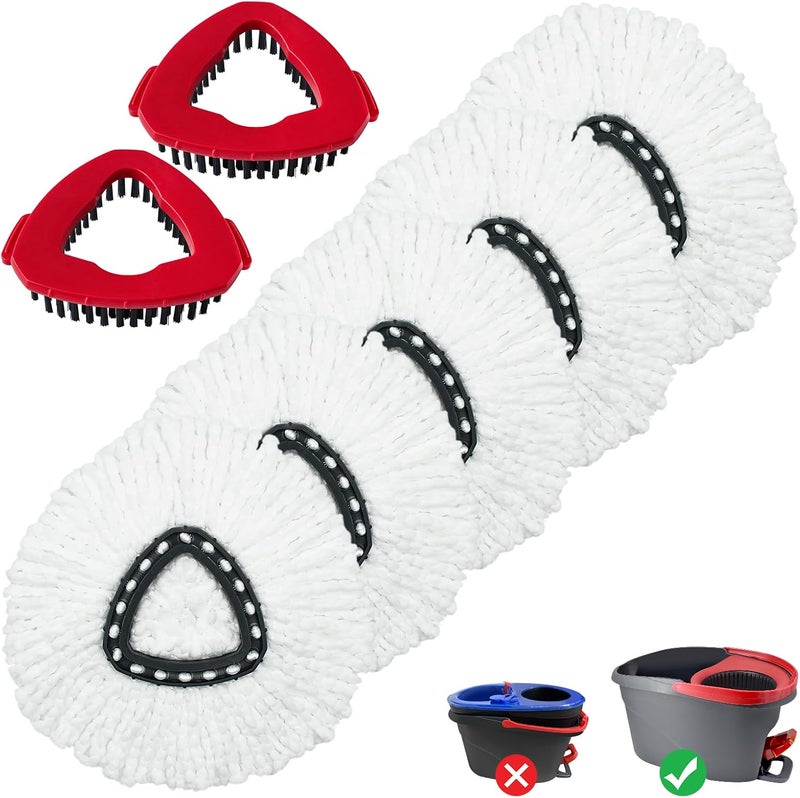 رؤوس مكانس بديلة لمكنسات O-Ceda EasyWring Spin Mop، حشوات لمكنسات القطن الدقيق، تشمل عبوة من 5 رؤوس مكانس قابلة للغسيل في الآلة ومناسبة للتنظيف العميق. - Image 1