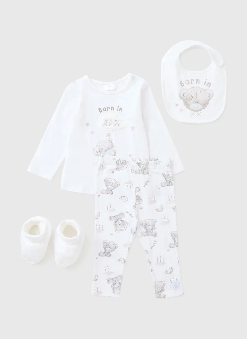 ماتلان طقم هدايا أبيض لحديثي الولادة من تيني تاتي تيدي مكون من  قطع