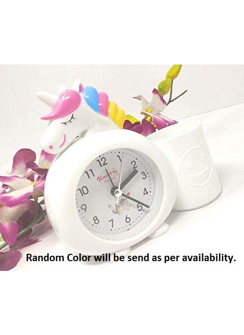 Generic - Vagmine Kreations Unicorn Alarm Clock with Pen Holder Random Colour Pack of 1 - Image 1