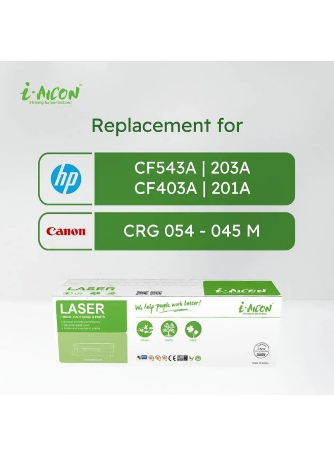 i-AICON Compatible Laser Toner Cartridge Magenta 1600 Pages HP 203A 201A Canon 054 045 - Image 2